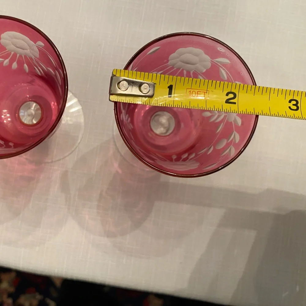 Antique Glastonbury Cranberry Cordial Glasses Set of 4